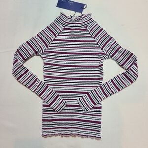 Habitual Girl Striped Mock Turtleneck Size 5/6